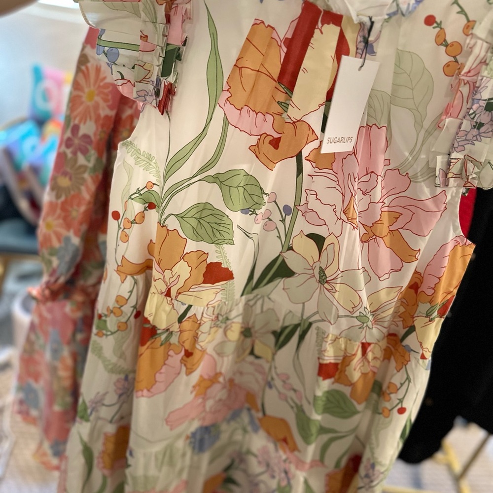 Floral Ruffle Sleeve Dress - Picture 5 of 6